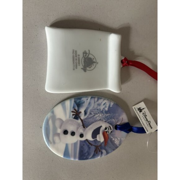 Lot Of 2 Disney Frozen Olaf & Happily Ever After Porcelain Ornament NEW Holiday - Picture 4 of 10